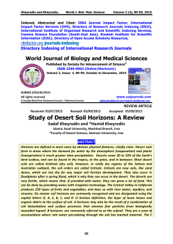Study of Desert Soil Horizons: A Review