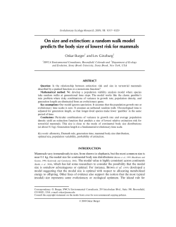 On size and extinction: a random walk model predicts the body size