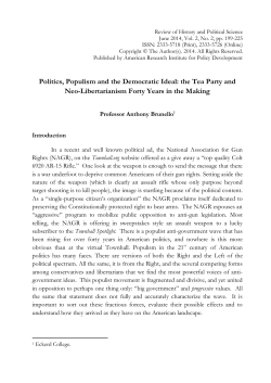 Politics, Populism and the Democratic Ideal: the Tea Party and Neo
