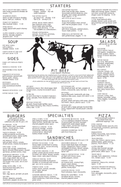 PIT BEEF SALADS SOUP SIDES BURGERS SANDWICHES PIZZA