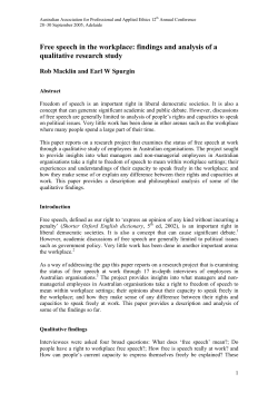 Free speech in the workplace: findings and analysis of a qualitative
