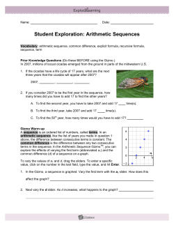 Student Exploration: Arithmetic Sequences