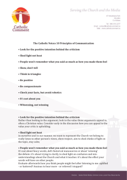 The Catholic Voices 10 Principles of