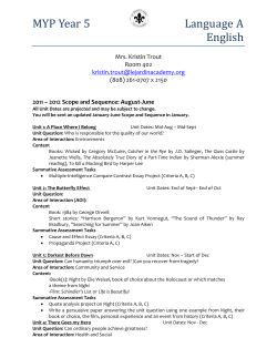 MYP Year 5 Language A English