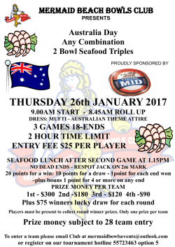 THURSDAY 26th JANUARY 2017