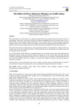 The Effect of Driver Behavior Mistakes on Traffic Safety