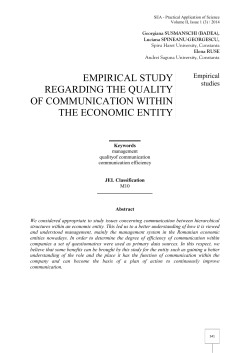 empirical study regarding the quality of communication within the