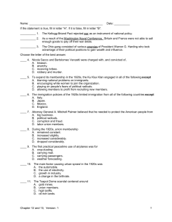 Chapter 12 and 13 Take Home Test