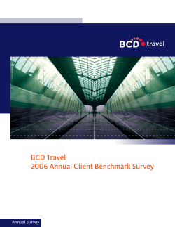 BCD Travel 2006 Annual Client Benchmark Survey