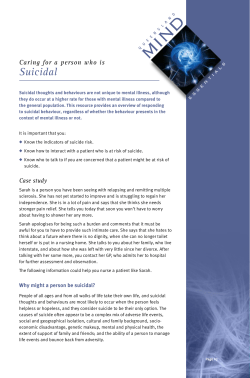 Suicidal thoughts and behaviours