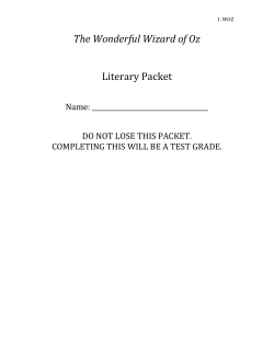 The Wonderful Wizard of Oz Literary Packet