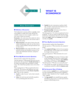 Chapter 1: What is Economics?
