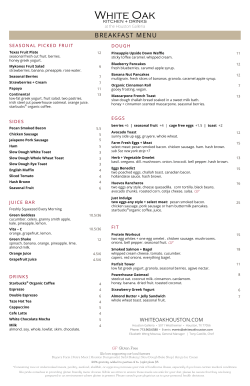 Breakfast - White Oak Kitchen + Drinks