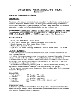 ENGLISH 2308E - Western University