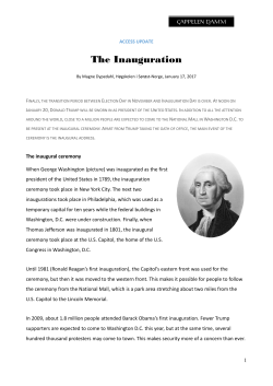 ACCESS UPDATE: The Inauguration
