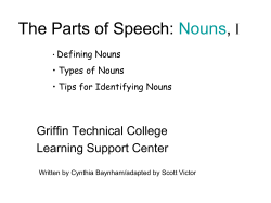 The Parts of Speech: Nouns - St. Francis Cathedral School