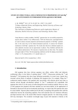 STUDY ON STRUCTURAL AND LUMINESCENCE PROPERTIES