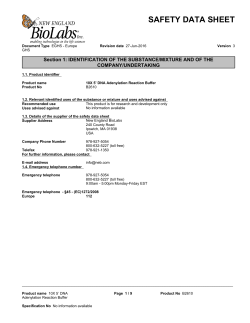 Safety Data Sheet for 10X 5` DNA Adenylation Reaction Buffer
