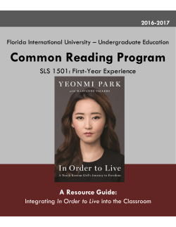 Common Reading Program - FIU Undergraduate Education