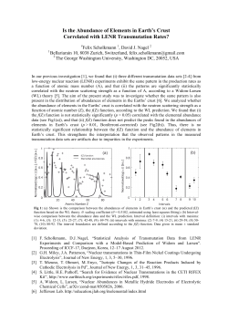 Is the Abundance of Elements in Earth`s Crust Correlated - ICCF-18