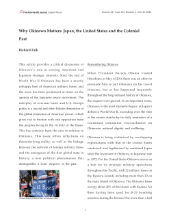 Why Okinawa Matters: Japan, the United States and