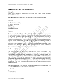 Electrical Properties of Foods