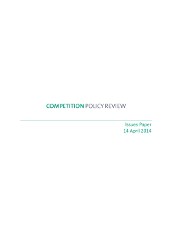 Issues Paper: Competition Policy Review