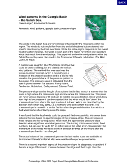 Wind patterns in the Georgia Basin – the Salish Sea.