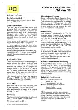 Radiation Properties of Chlorine 36