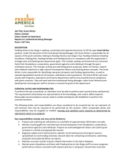 Job Title: Grant Writer Status: Exempt Salary: Based on Experience