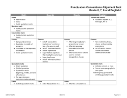 Punctuation Conventions Alignment Tool Grade