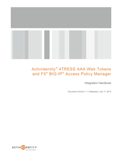 ActivID&reg; 4TRESS AAA Server and F5 BIG-IP