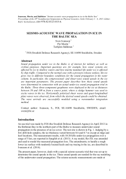 Seismo-acoustic wave propagation in ice in the Baltic Sea