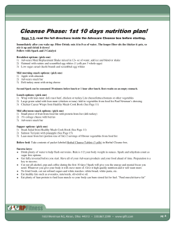 ADVOCARE Cleanse Phase (Days 1-10)