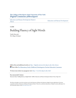 Building Fluency of Sight Words