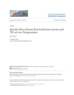 Specific Heat of Some Rare Earth Iron Garnets and YIG at Low