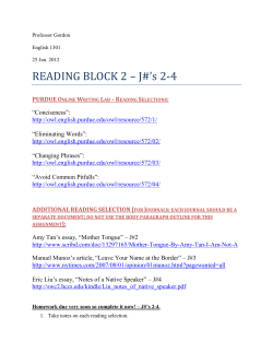 READING BLOCK 2 &ndash; J#`s 2-4
