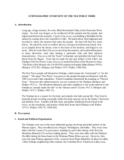ethnographic overview of the nez perce tribe