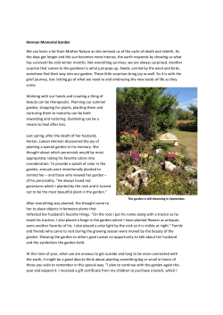 Herman Memorial Garden We can learn a lot from Mother Nature as