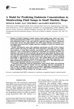 A Model for Predicting Endotoxin Concentrations in Metalworking