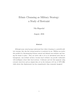Ethnic Cleansing as Military Strategy: a Study of