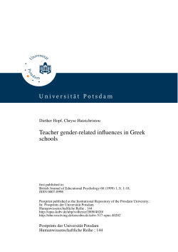 Teacher gender-related influences in Greek schools