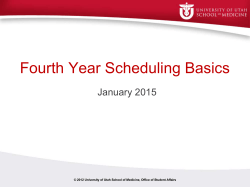 Fourth Year Scheduling Basics