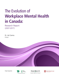 The Evolution of Workplace Mental Health in Canada