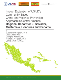 Impact Evaluation of USAID`s Community-Based Crime