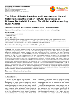 The Effect of Bottle Scratches and Lime Juice on Natural Solar