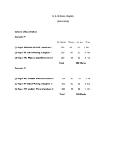 B. A. III (Hons.) English (2012-2013) Scheme of Examination