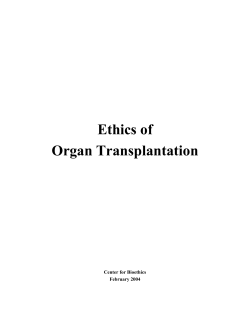 Ethics of Organ Transplantation - University of Minnesota Academic
