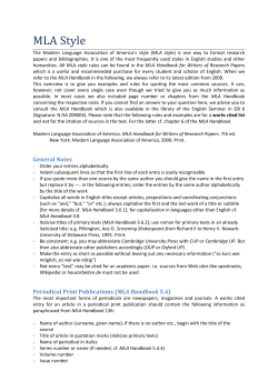 MLA Style - Ruhr-Universit&auml;t Bochum