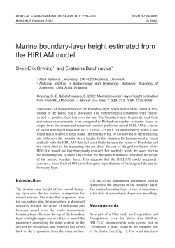 Marine boundary-layer height estimated from the HIRLAM model